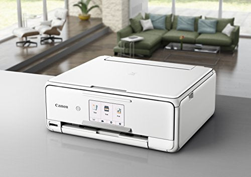 Canon TS8120 Wireless All-In-One Printer with Scanner and Copier: Mobile and Tablet Printing, with Airprint(TM) and Google Cloud Print compatible, White