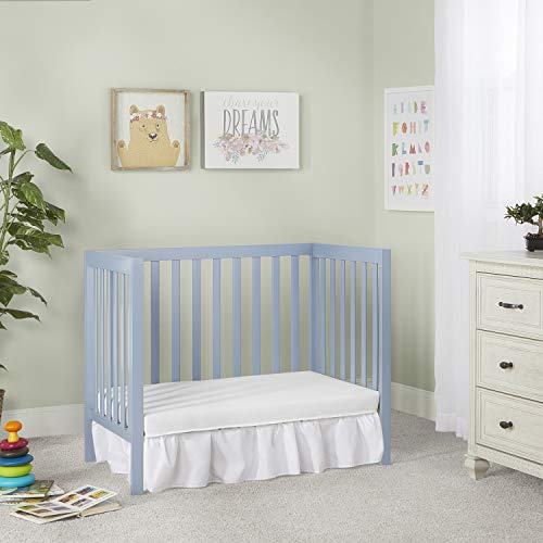 Dream On Me, Edgewood 4-in-1 Convertible Mini Crib, Dusty Blue