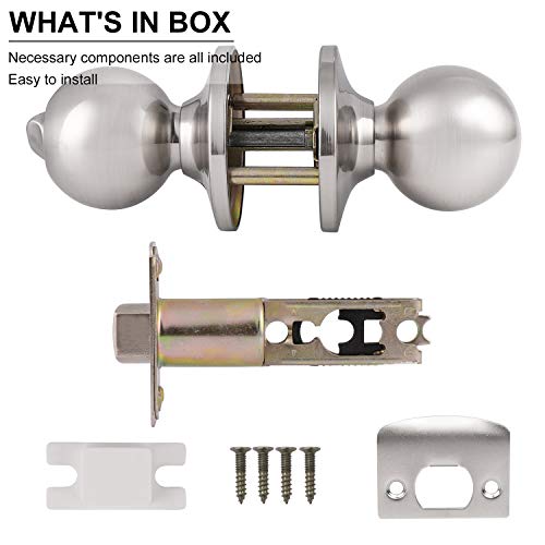 15 Pack Privacy Door Handle Satin Nickel Finish Interior Bed/Bathroom Keyless Lockset Ball Shape
