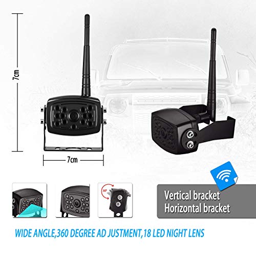 RV Dual Digital Wireless Backup Camera Kit W/ 7in LCD Monitor Trailer Rear View Front No Interference IP69 Waterproof Latest Wide Angle