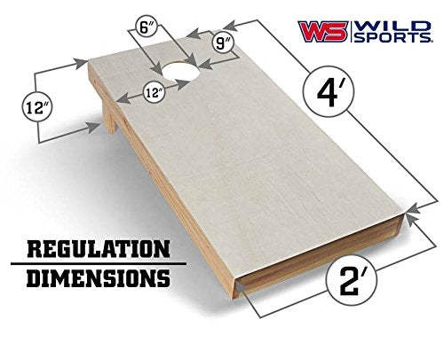 Wild Sports NCAA College Syracuse Orange 2' x 4' Hardwood Authentic Cornhole Game Set