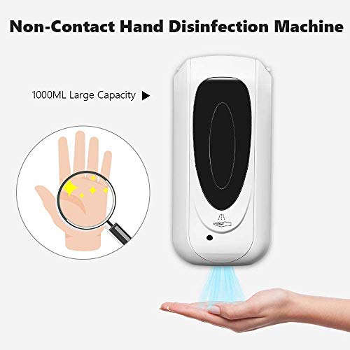 1000ML Automatic Touchless Universal Hand Sanitizer Dispenser Soap Dispenser, 35.4-56 Inches Stainless Steel Floor Stand Station Kit Adjustable Mist Spray Machine for Offices Schools