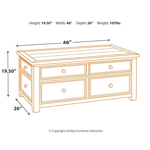 Signature Design by Ashley Bolanburg Lift Top Cocktail Table Two-tone