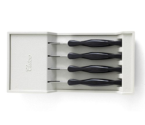 Cutco Knives 4 Piece Table Knife Set with Westwood Gourmet Micro Fiber Polishing Cloth (1759) with (1745) Tray (Table Knives)