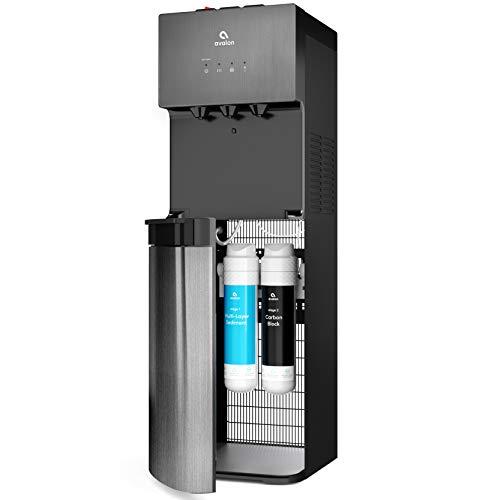 Avalon A5BLK Self Cleaning Bottleless Water Cooler Dispenser, UL/Energy star, NSF certified Filters, Black Stainless Steel, full size