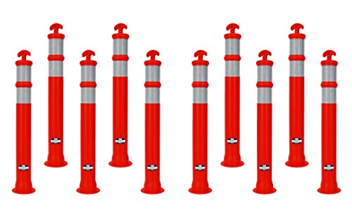 (Pack of 10) RK DPOST2T Polyethylene Portable Delineator Post Replacement, 42" Height (Post Only, Orange)