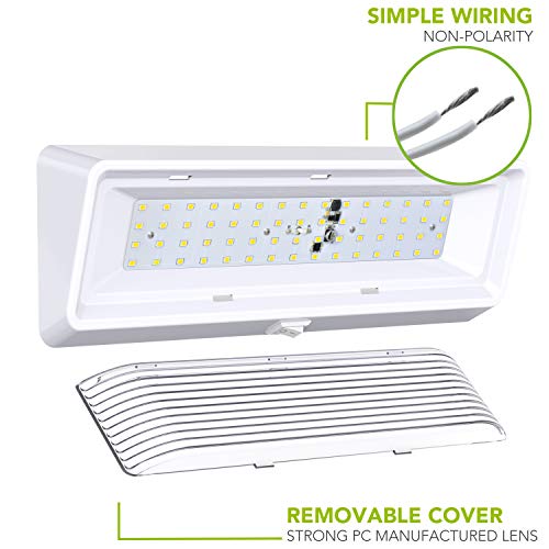 Leisure LED RV Exterior Porch Utility Light with Switch XL 12v 650 Lumen Lighting Fixture. Replacement Lighting for RVs, Trailers, Campers, 5th Wheels White Base Clear Lens (White, 1-Pack)