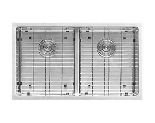 Ruvati 30-inch Low-Divide Undermount Tight Radius 50/50 Double Bowl 16 Gauge Stainless Steel Kitchen Sink - RVH7355