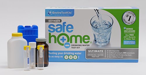 Safe Home ULTIMATE Drinking Water Test Kit – CITY WATER or WELL WATER – 200 Contaminants Tested at Our EPA Certified Laboratory – Rated BEST OVERALL KIT by ‘The Spruce’