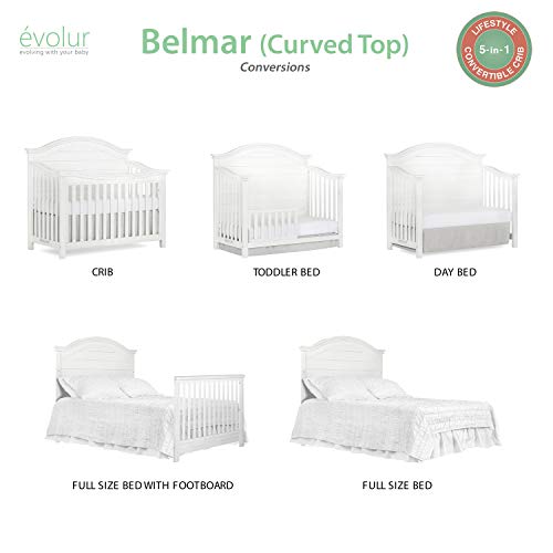 Evolur Belmar Curve 5 in 1 Convertible Crib