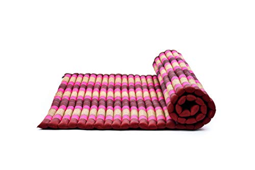 LEEWADEE Trifold Mattress XL – Comfortable Thai Massage Pad, Foldable Relaxation Floor Mattress Filled with Eco-Friendly Kapok, Perfect to Use as a Sleeping Mat 79 x 41 inches, red