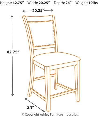 Signature Design By Ashley - Collenburg Bar Stools - Set of 2 - Counter Height - Dark Brown