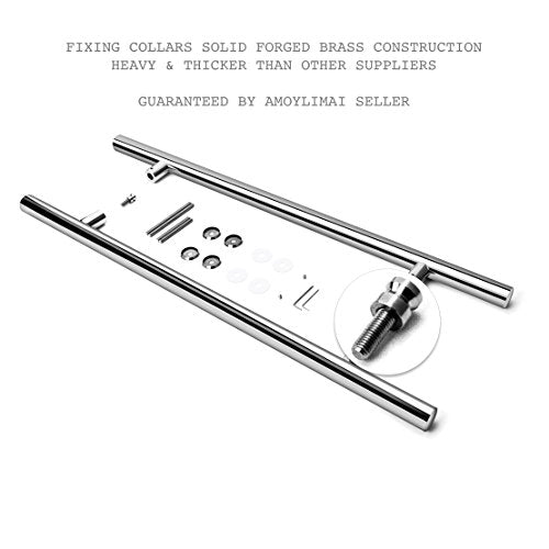 104 Modern Stainless Steel Sus304 Entrance Entry Commercial Office Store Front Timber Wood Glass Door Pull Push Handles Double-Sided (48 Inches /1200x38mm, Chrome304 Grade)