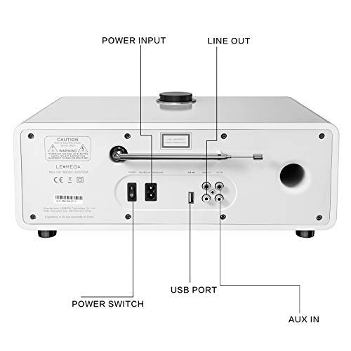 LEMEGA All-in-One 35W Stereo Speaker W/ Internet FM Digital Radio CD Player Bluetooth Built-in Subwoofer USB Aux & TFT Colour Display