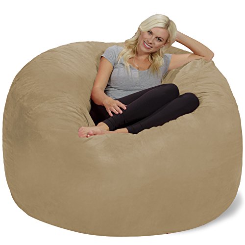 Chill Sack Bean Bag Chair: Giant 6' Memory Foam Furniture Bean Bag - Big Sofa with Soft Micro Fiber Cover, Black