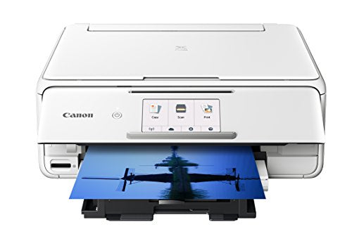 Canon TS8120 Wireless All-In-One Printer with Scanner and Copier: Mobile and Tablet Printing, with Airprint(TM) and Google Cloud Print compatible, White