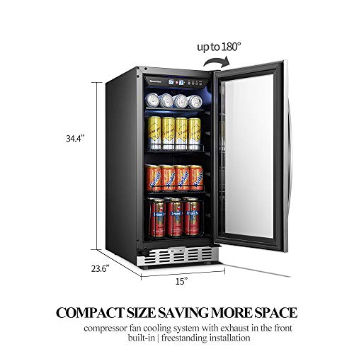 15 Inch Wide 70 Cans, Sinoartizan Under Counter Beverage Cooler