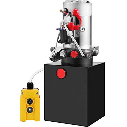 Mophorn 12V Hydraulic Pump Unit 4 Quart (Steel,Double Acting)
