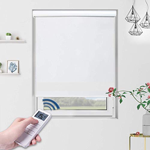 Motorized Shades Motorized Blackout Shades Roller Shades Blackout Blinds for Smart Home and Office 52x72, White