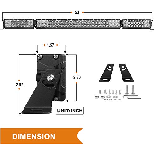 LED Light Bar Kit Rigidhorse 52 Inch 42 Inch 4 Inch 38000LM 6500k IP68 Flood Spot Beam Combo Osram Chip LED Light Bars for Truck ATV SUV