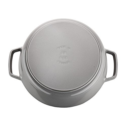 Staub Cast Iron 6-qt Cochon Shallow Wide Round Cocotte - Graphite Grey