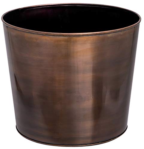 Large Outdoor Planters H Potter Tall Planter with Tray Indoor Copper Flower Pots Decorative Weather Resistant Garden Urn Deck Patio Plants Herbs Flowers Entryway Hallway Porch