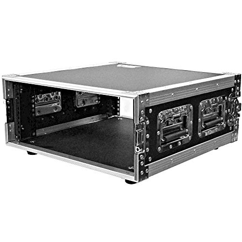 Seismic Audio - SATAC4U - Heavy Duty 4 Space ATA Rack Case - 4U PA DJ Amplifier Flight Road Case - Pro Audio DJ Rack