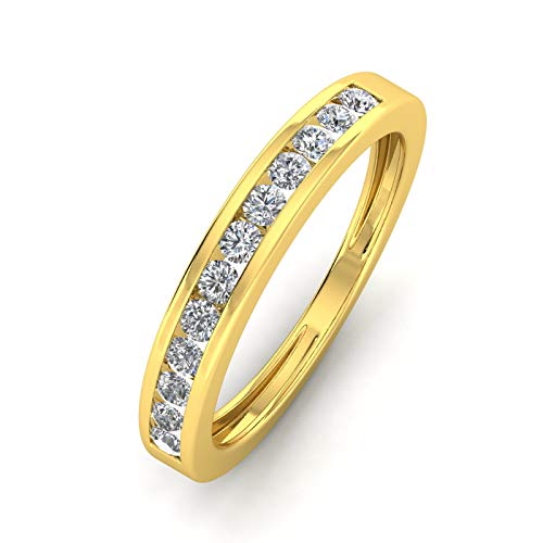 1/2ctw Diamond Channel Wedding Band in 10k Yellow Gold