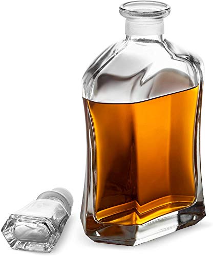 Krezy Case Personalized Liquor Decanter & Whiskey Glasses - Decanter for Groomsmen - Decanter with 2 Whiskey glasses - Classic design with name engraved - Anniversary, Engagement Decanter
