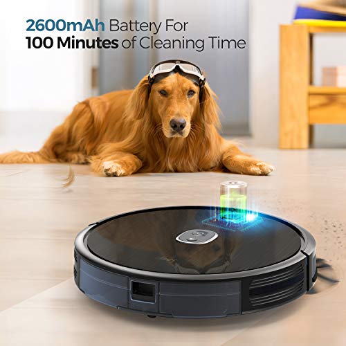 1600Pa Robot Vacuum, dser Robotic Vacuum Cleaner, Self-Charging with 2 Boundary Strips, Quiet, Cleans Carpets and Pet Hair (RoboGeek 20T)