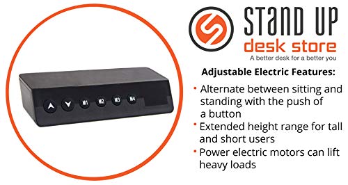 Split Top Electric Stand Up Desk (Black Shelves) (60", Black Frame/Black Top)
