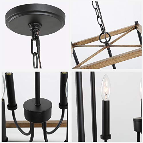 KSANA Farmhouse Foyer Lighting Entryway Chandeliers for Dining Rooms Kitchen Island, Stairway, W14 xH23.5, Brown