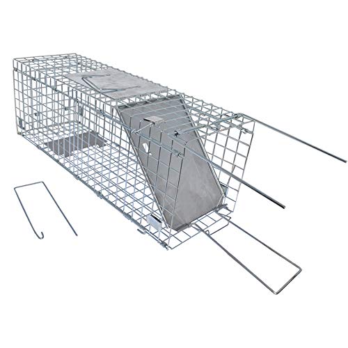 labworkauto Collapsible Humane Live Animal Cage Trap 24" x 8" x 7" for Rabbits Groundhog Stray Cat Squirrel Raccoon Mole Gopher Chicken Opossum Skunk Chipmunks