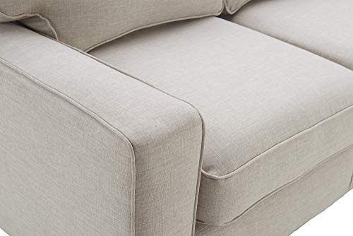 Serta Palisades Upholstered Sofas for Living Room Modern Design Couch, Straight Arms, Soft Fabric Upholstery, Tool-Free Assembly, 78", Light Gray