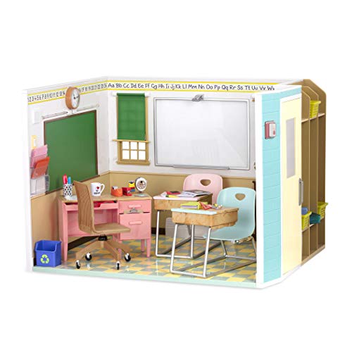 Our Generation Awesome Academy School Set - 76Piece Set, Compatible with 18" Dolls, Brown/A BD37330