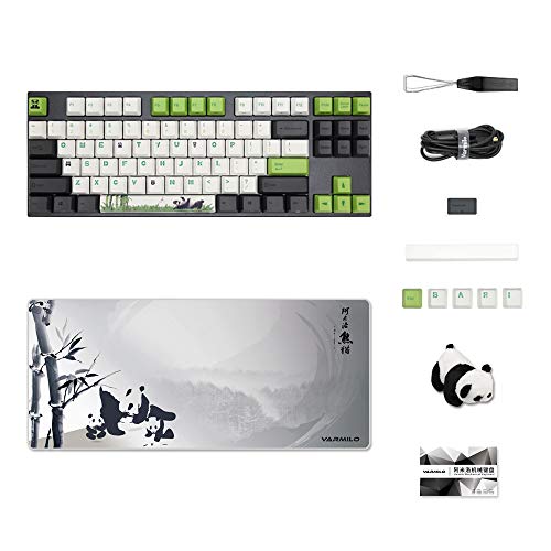 Varmilo 87 Key Cherry Brown Mx Switches Panda PBT Keycaps Dye Sublimation Printing White LED Lights Mechanical Gaming Keyboard