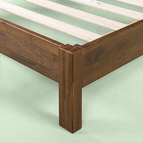 Zinus 12 Inch Acacia Wood Platform Bed with Headboard / No Boxspring Needed / Wood slat, Queen