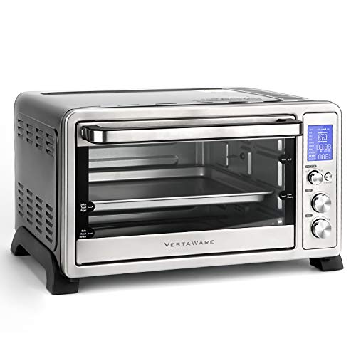 Vestaware Toaster Oven, 27QT Hot Convection&Rotisserie Oven w/ 10 Presets & 6Accessories, Stainless Steel