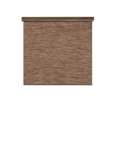 Springblinds 100% Blackout Roller Shade, 59" Wx72 H Woodlook Brown, Slow Rise Spring Cordless System Child Safety Polyester Blind, Custom Size, Aluminum Valance Shades Made in USA