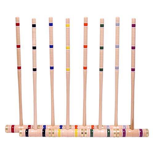 Amish-Crafted Deluxe 8-Player Croquet Game Set, Maple Hardwood (Four 28" Handles/Four 32" Handles)