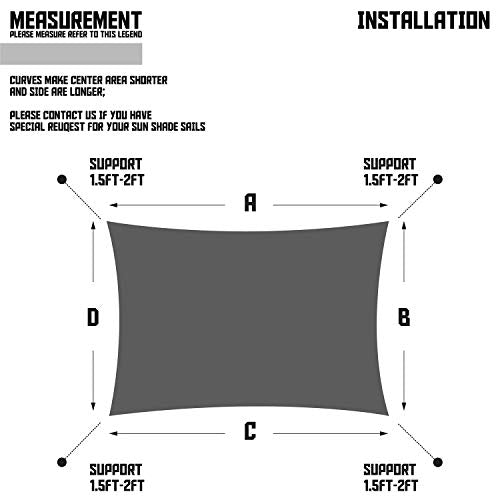 TANG Sunshades Depot 20'x20' Sun Shade Sail for Outdoor Facility and Activities 180 GSM with 8'' inch Hardware Kit Square Permeable Canopy Light Gray/Light Grey Custom Commercial Standard
