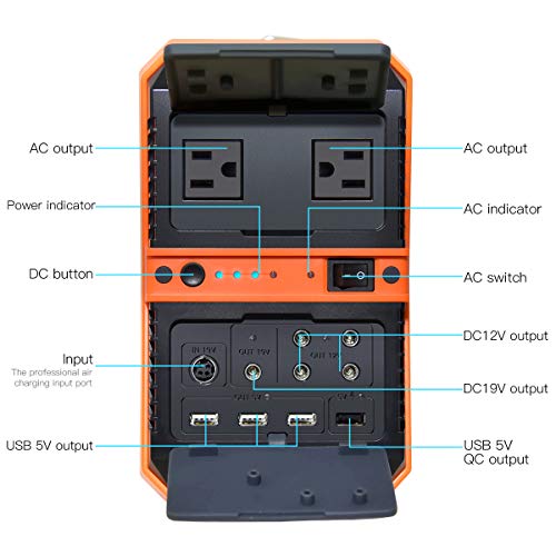 SUNGZU Portable Power Station 500W Power Supply, Generator for Outdoors Camping CPAP Power Outages Emergency (KA500)