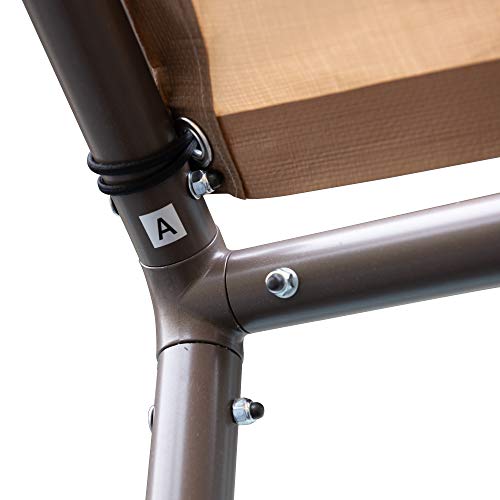 Abba Patio 10 x 20-Feet Light Portable Canopy with 6 Steel Legs, Beige & Brown