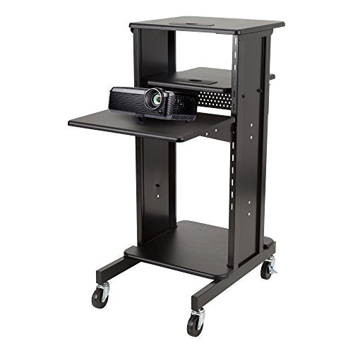 Norwood Commercial Furniture NOR-TY1000BK-SO Laptop Caddy Cart Presentation Station, black