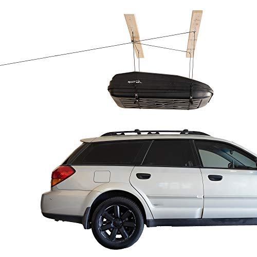 Harken - Cargo Box Overhead Garage Storage Hoist, Self-Leveling, Safe Anti-Drop System, Easy One-Person Operation, Smart Garage Organization