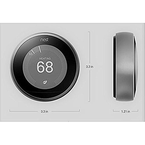 Nest (T3007ES) Learning Thermostat 3rd Gen, Stainless Steel with Deco Gear 2 Pack Wifi Smart Plug