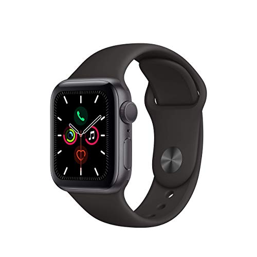 (Refurbished) Apple Watch Series 5 (GPS, 40MM) - Space Gray Aluminum Case with Black Sport Band