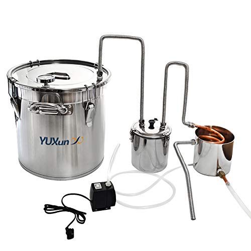 13 Gal 50L Alcohol Distiller Moonshine Still Copper Tube Still Kits Boiler Home Brewing Kit with Thumper Keg Stainless Steel (13Gal / 50L)