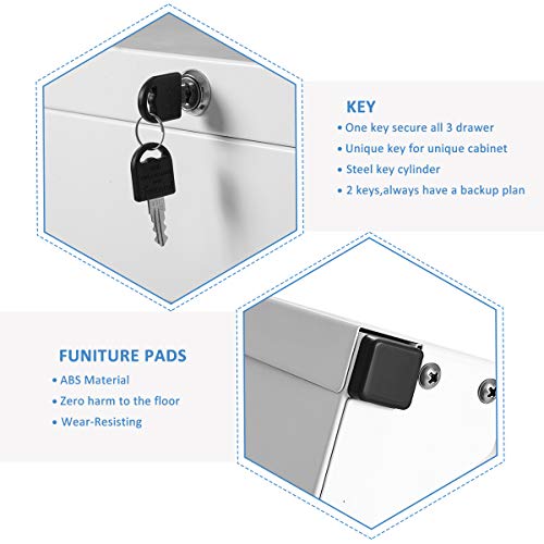 Lateral File Cabinet, Home Office Steel Lockable Filing Cabinet
