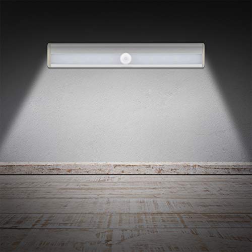 LED Motion Sensor Closet Lights, Magnetic Wireless 10 LED Battery Operated Lights, for wardrobes, corridors, Stairs, Study Rooms, Children's Rooms, Garage Doors, car Trunks, Gardens, etc. - 1 Pack